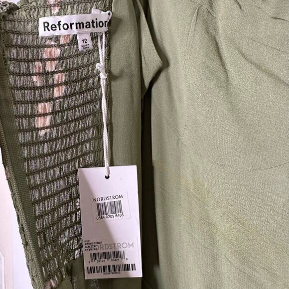 NWT Reformation Courtney Dress in Bonita Women's Green Size 12 - Picture 6 of 8